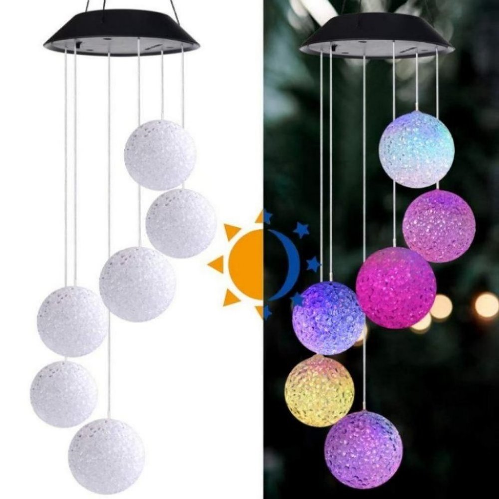 Solar Powered LED Wind Chimes - Picture 2 of 6